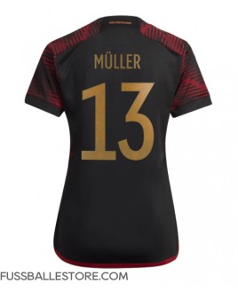 Günstige Deutschland Thomas Muller #13 Auswärtstrikot Damen WM 2022 Kurzarm